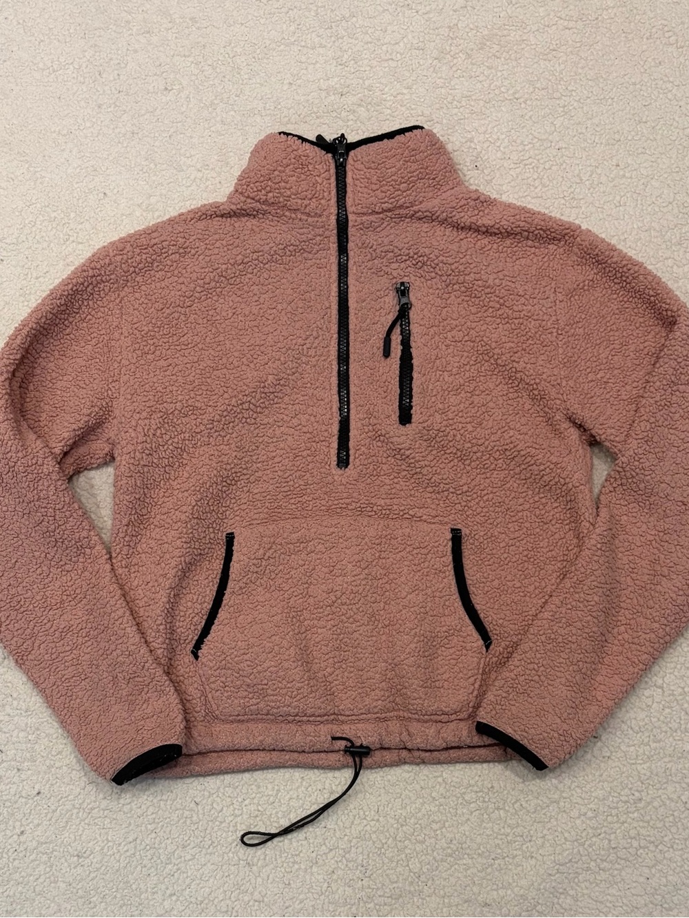 No Boundaries Dusty Rose Sherpa Fleece 1/4-Zip Pullover (Size S / 3-5)
